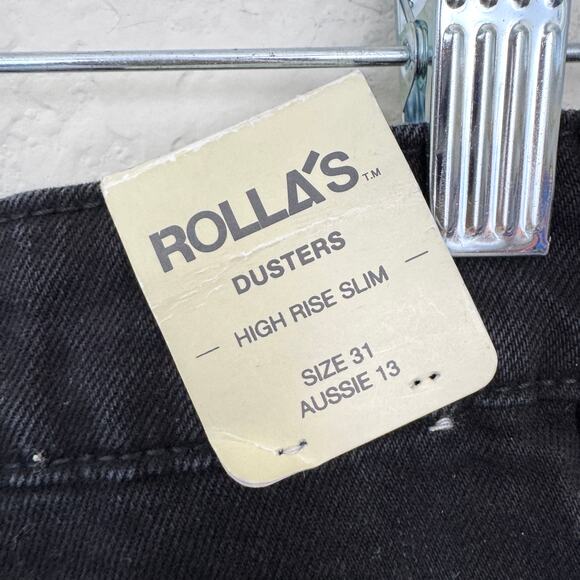 Rolla's Women Duster High Rise Slim Denim Jeans Size 31 Cotton Style 12860 Black - Picture 5 of 12